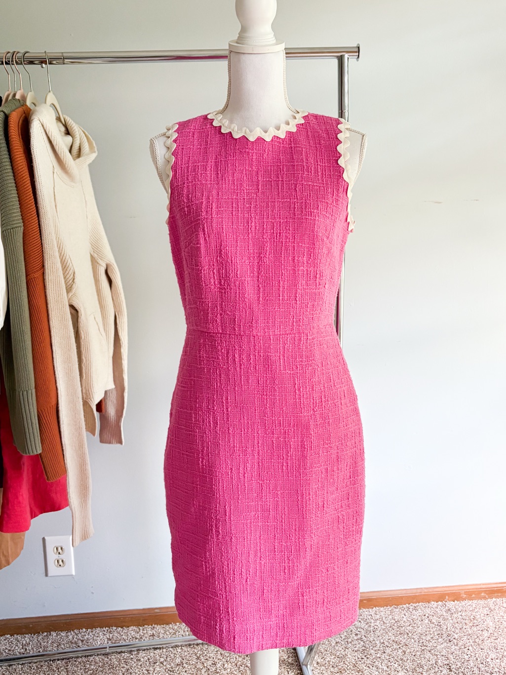 J.Crew Pink Textured Sheath Dress 12
